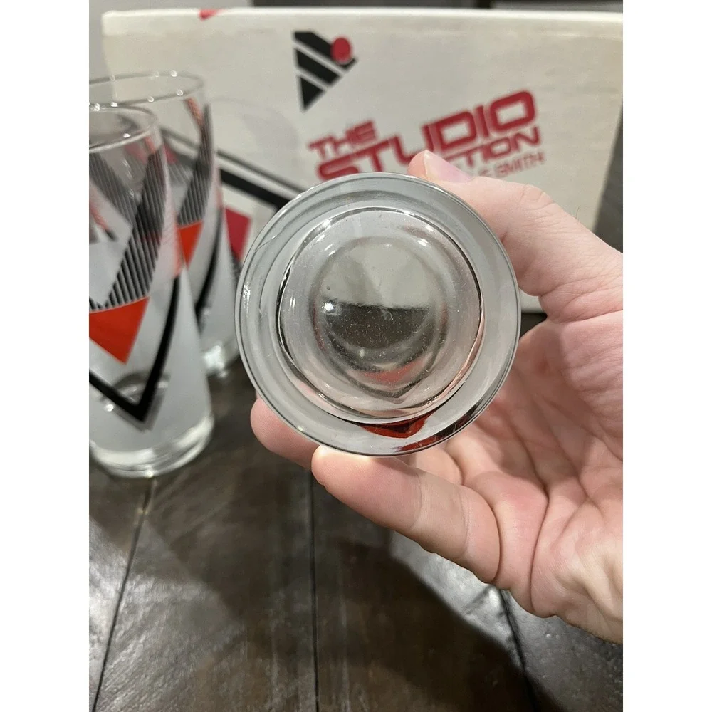 Vintage LE Smith 1980s The Studio Collection  Esprit Glasses Tumblers Retro RARE
